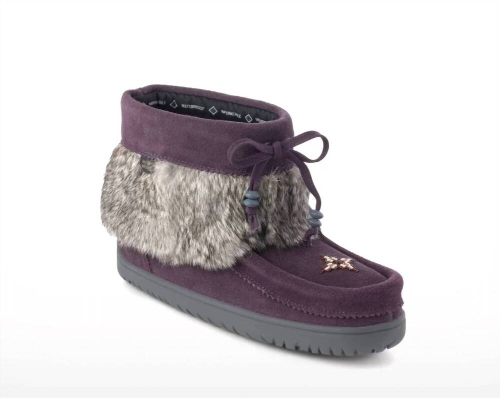 NEW MANITOBAH MUKLUKS women's water proof keewatin suede moccasin shoe in plum
